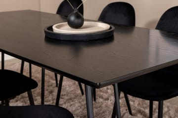 Rektangulär matgrupp Venture Home Svart Svart 6st - Møbler - Bord - Spisegrupper
