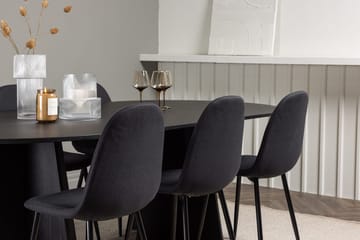 Rektangulär matgrupp Venture Home Svart Svart 6st - Møbler - Bord - Spisegrupper
