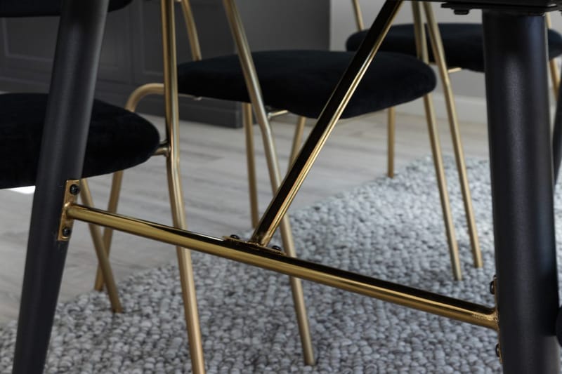 Rektangulär matgrupp Venture Home Svart Svart 6st - Møbler - Bord - Spisegrupper