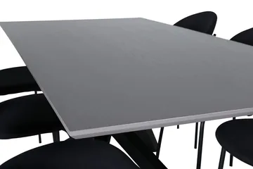 Rektangulär matgrupp Venture Home Svart Svart 6st - Møbler - Bord - Spisegrupper