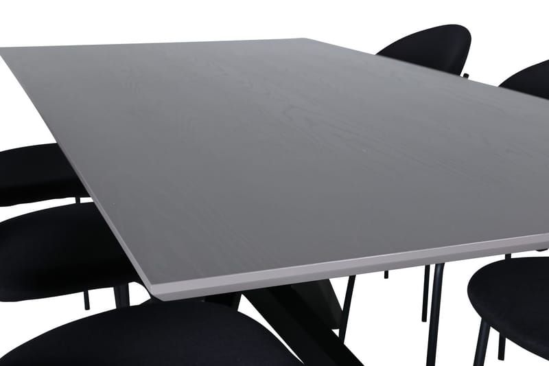 Rektangulär matgrupp Venture Home Svart Svart 6st - Møbler - Bord - Spisegrupper