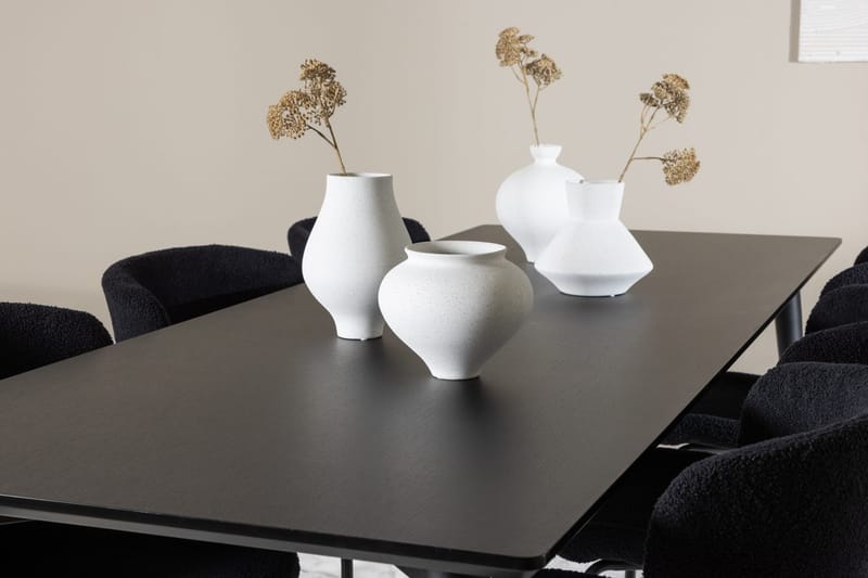 Rektangulär matgrupp Venture Home Svart Svart 6st - Møbler - Bord - Spisegrupper