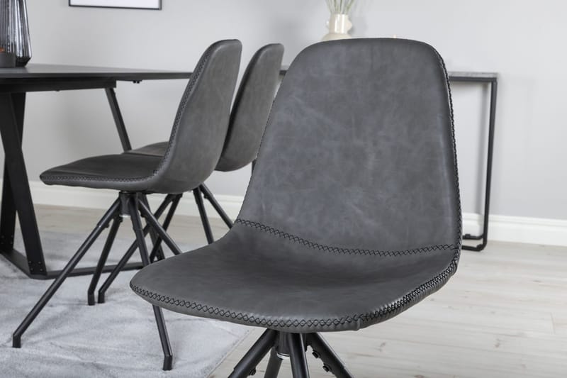 Rektangulär matgrupp Venture Home Svart Svart 6st - Møbler - Bord - Spisegrupper