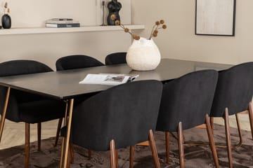 Rektangulär matgrupp Venture Home Svart Svart 6st - Møbler - Bord - Spisegrupper