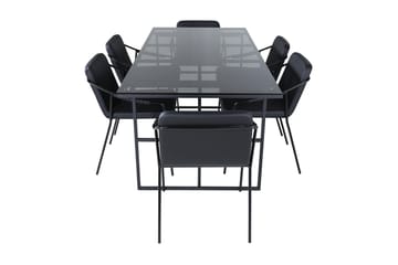 Rektangulär matgrupp Venture Home Svart Svart 6st - Møbler - Bord - Spisegrupper