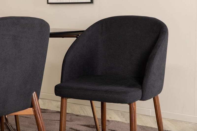 Rektangulär matgrupp Venture Home Svart Svart 6st - Møbler - Bord - Spisegrupper