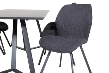 Rektangulär matgrupp Venture Home Svart Svart 6st - Møbler - Bord - Spisegrupper