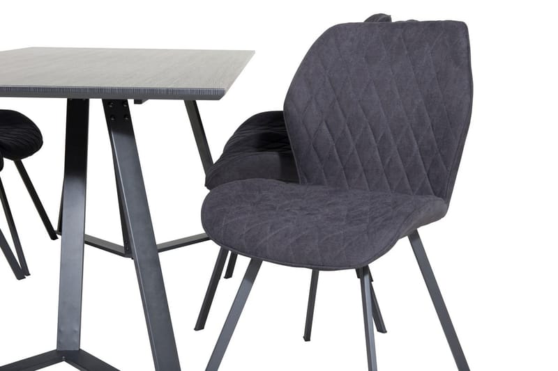 Rektangulär matgrupp Venture Home Svart Svart 6st - Møbler - Bord - Spisegrupper