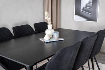 Rektangulär matgrupp Venture Home Svart Svart 6st - Møbler - Bord - Spisegrupper