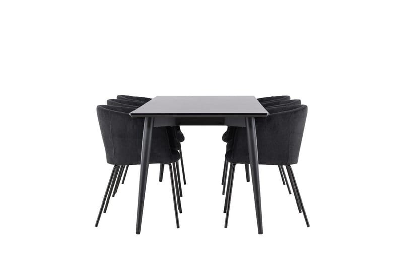 Rektangulär matgrupp Venture Home Svart Svart 6st - Møbler - Bord - Spisegrupper
