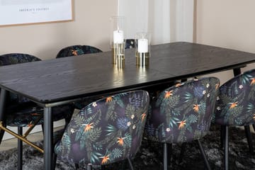 Rektangulär matgrupp Venture Home Svart Svart 6st - Møbler - Bord - Spisegrupper