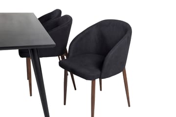 Rektangulär matgrupp Venture Home Svart Svart 6st - Møbler - Bord - Spisegrupper