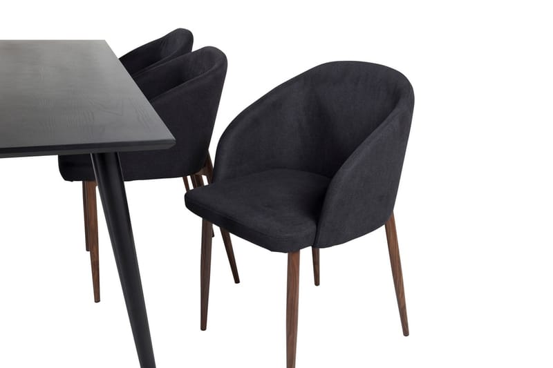Rektangulär matgrupp Venture Home Svart Svart 6st - Møbler - Bord - Spisegrupper