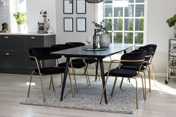 Rektangulär matgrupp Venture Home Svart Svart 6st - Møbler - Bord - Spisegrupper