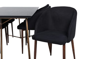 Rektangulär matgrupp Venture Home Svart Svart 6st - Møbler - Bord - Spisegrupper