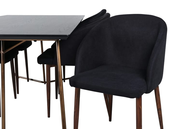 Rektangulär matgrupp Venture Home Svart Svart 6st - Møbler - Bord - Spisegrupper