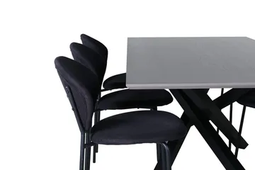 Rektangulär matgrupp Venture Home Svart Svart 6st - Møbler - Bord - Spisegrupper