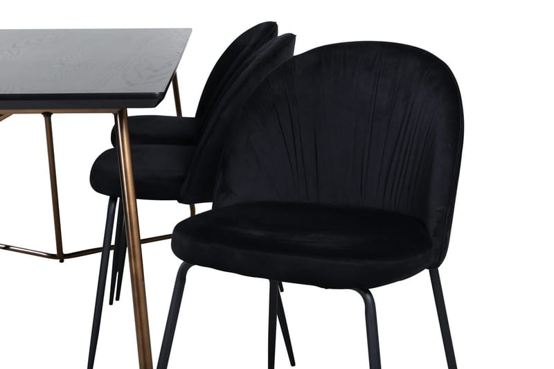 Rektangulär matgrupp Venture Home Svart Svart 6st - Møbler - Bord - Spisegrupper