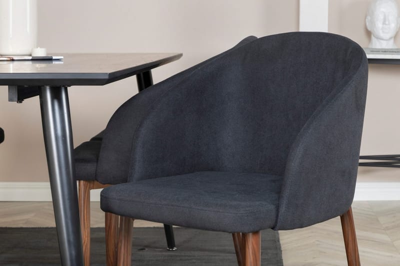 Rektangulär matgrupp Venture Home Svart Svart 6st - Møbler - Bord - Spisegrupper
