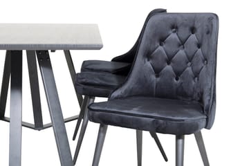 Rektangulär matgrupp Venture Home Svart Svart 6st - Møbler - Bord - Spisegrupper