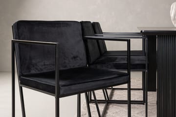 Rektangulär matgrupp Venture Home Svart Svart 6st - Møbler - Bord - Spisegrupper