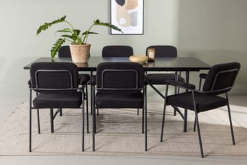 Rektangulär matgrupp Venture Home Svart Svart 6st - Møbler - Bord - Spisegrupper