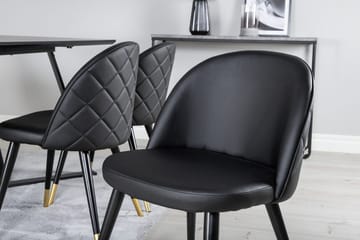 Rektangulär matgrupp Venture Home Svart Svart - Møbler - Bord - Spisegrupper