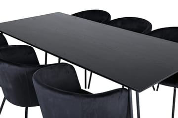Rektangulär matgrupp Venture Home Svart Svart - Møbler - Bord - Spisegrupper