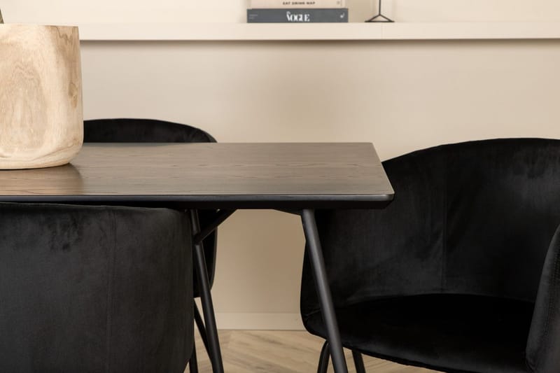 Rektangulär matgrupp Venture Home Svart Svart - Møbler - Bord - Spisegrupper
