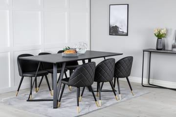 Rektangulär matgrupp Venture Home Svart Svart - Møbler - Bord - Spisegrupper