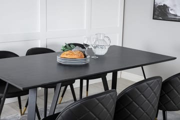 Rektangulär matgrupp Venture Home Svart Svart - Møbler - Bord - Spisegrupper