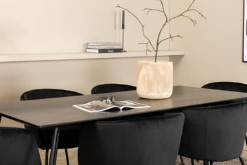 Rektangulär matgrupp Venture Home Svart Svart - Møbler - Bord - Spisegrupper