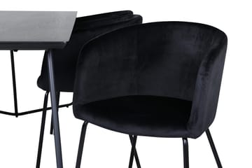 Rektangulär matgrupp Venture Home Svart Svart - Møbler - Bord - Spisegrupper