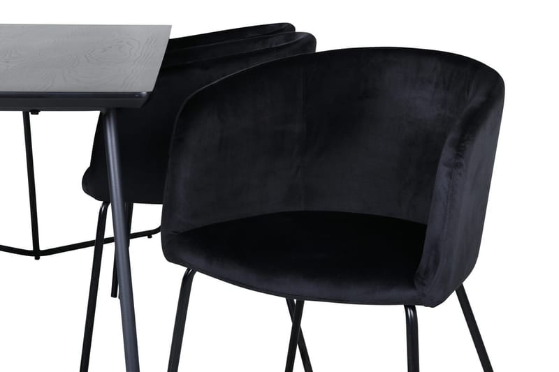 Rektangulär matgrupp Venture Home Svart Svart - Møbler - Bord - Spisegrupper
