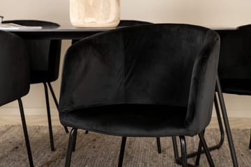 Rektangulär matgrupp Venture Home Svart Svart - Møbler - Bord - Spisegrupper