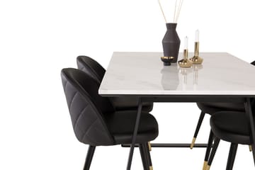 Rektangulär matgrupp Venture Home Svart Svart - Møbler - Bord - Spisegrupper