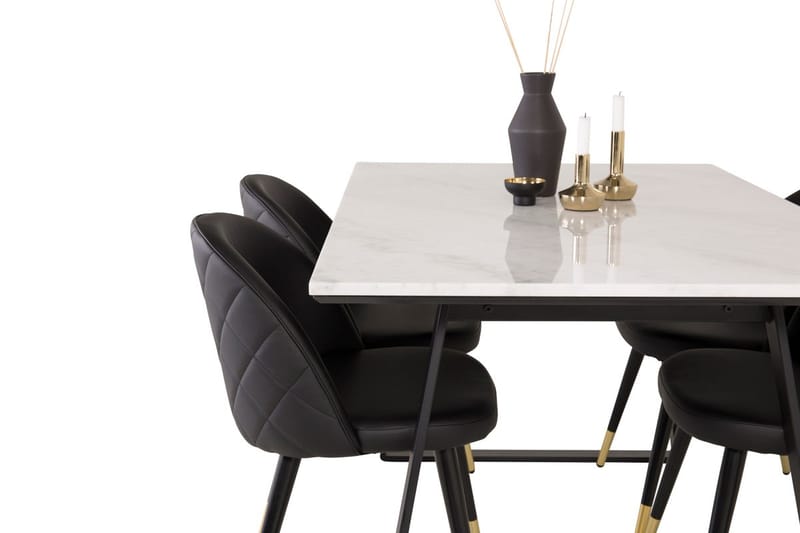 Rektangulär matgrupp Venture Home Svart Svart - Møbler - Bord - Spisegrupper