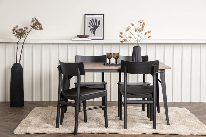 Rektangulär matgrupp Venture Home Svart Valnöt 4st
