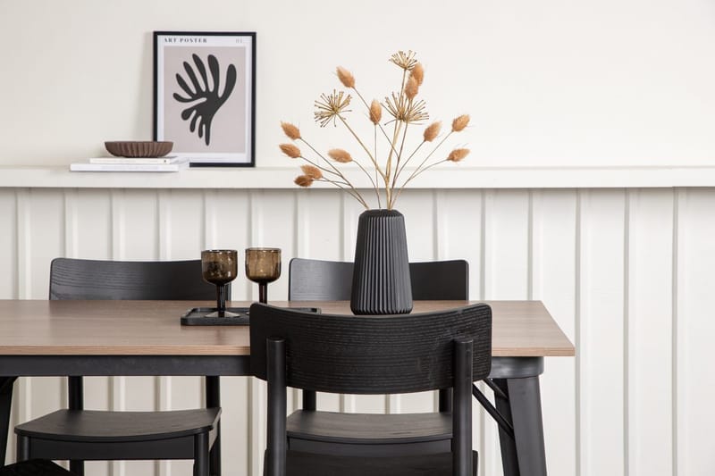 Rektangulär matgrupp Venture Home Svart Valnöt 4st - Møbler - Bord - Spisegrupper