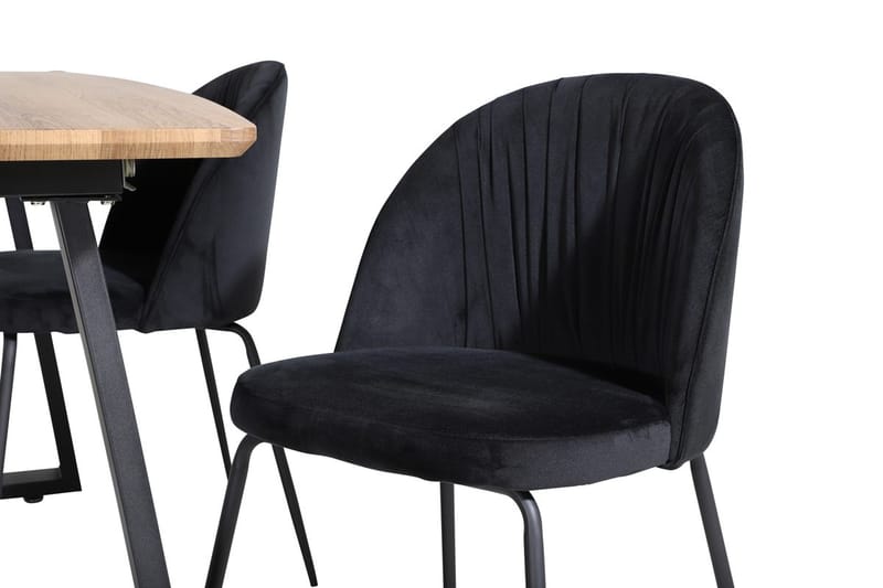 Rektangulär matgrupp Venture Home Svart Valnöt 4st - Møbler - Bord - Spisegrupper