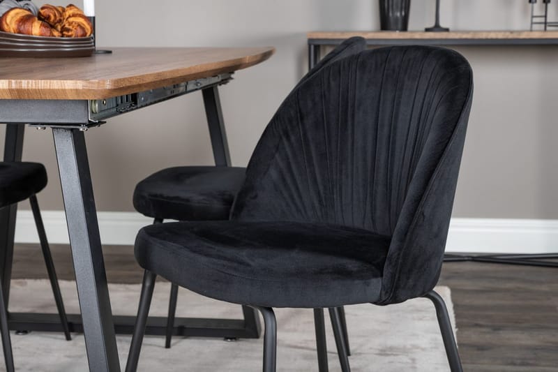 Rektangulär matgrupp Venture Home Svart Valnöt 4st - Møbler - Bord - Spisegrupper