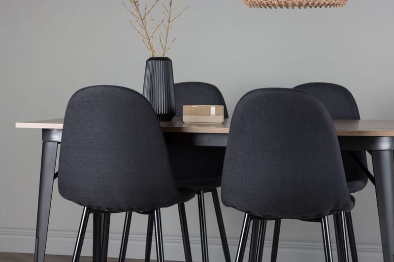 Rektangulär matgrupp Venture Home Svart Valnöt 4st - Møbler - Bord - Spisegrupper