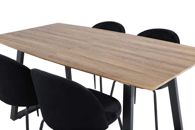 Rektangulär matgrupp Venture Home Svart Valnöt 4st - Møbler - Bord - Spisegrupper