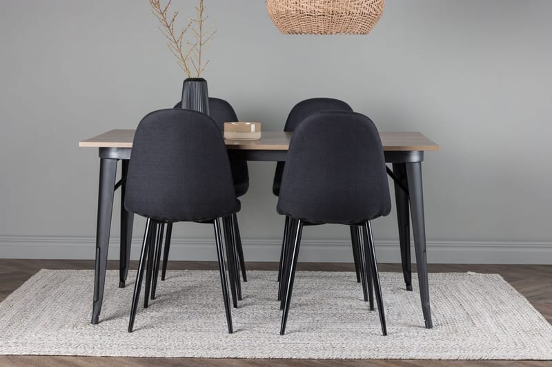 Rektangulär matgrupp Venture Home Svart Valnöt 4st