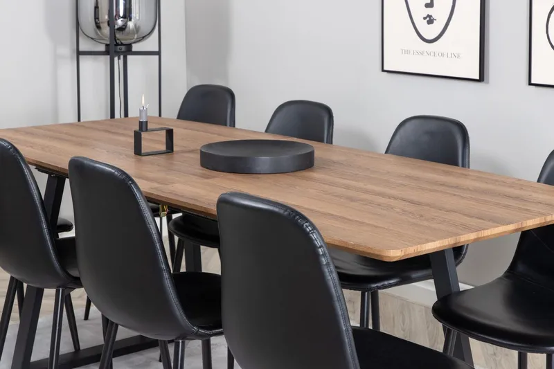 Rektangulär matgrupp Venture Home Svart Valnöt 8st - Møbler - Bord - Spisegrupper