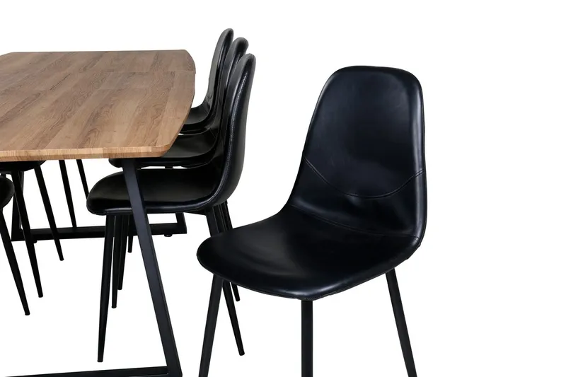 Rektangulär matgrupp Venture Home Svart Valnöt 8st - Møbler - Bord - Spisegrupper