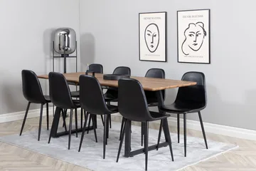 Rektangulär matgrupp Venture Home Svart Valnöt 8st - Møbler - Bord - Spisegrupper