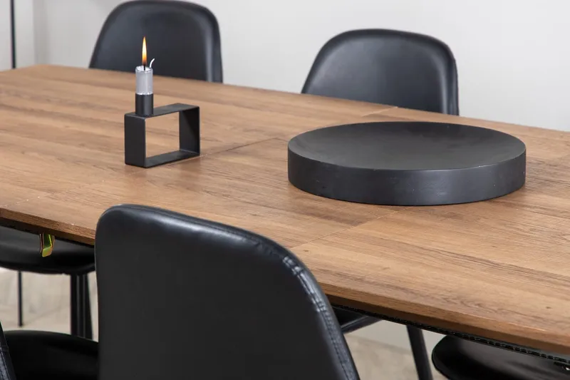 Rektangulär matgrupp Venture Home Svart Valnöt 8st - Møbler - Bord - Spisegrupper