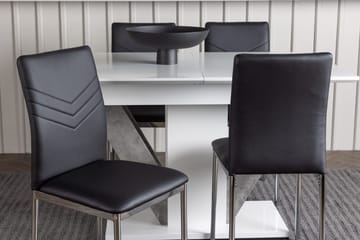 Rektangulär matgrupp Venture Home Svart Vit 4st - Møbler - Bord - Spisegrupper