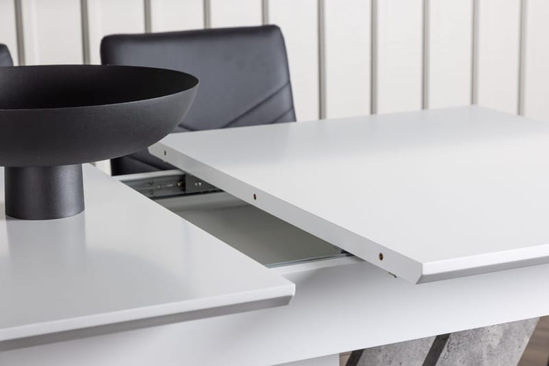 Rektangulär matgrupp Venture Home Svart Vit 4st - Møbler - Bord - Spisegrupper